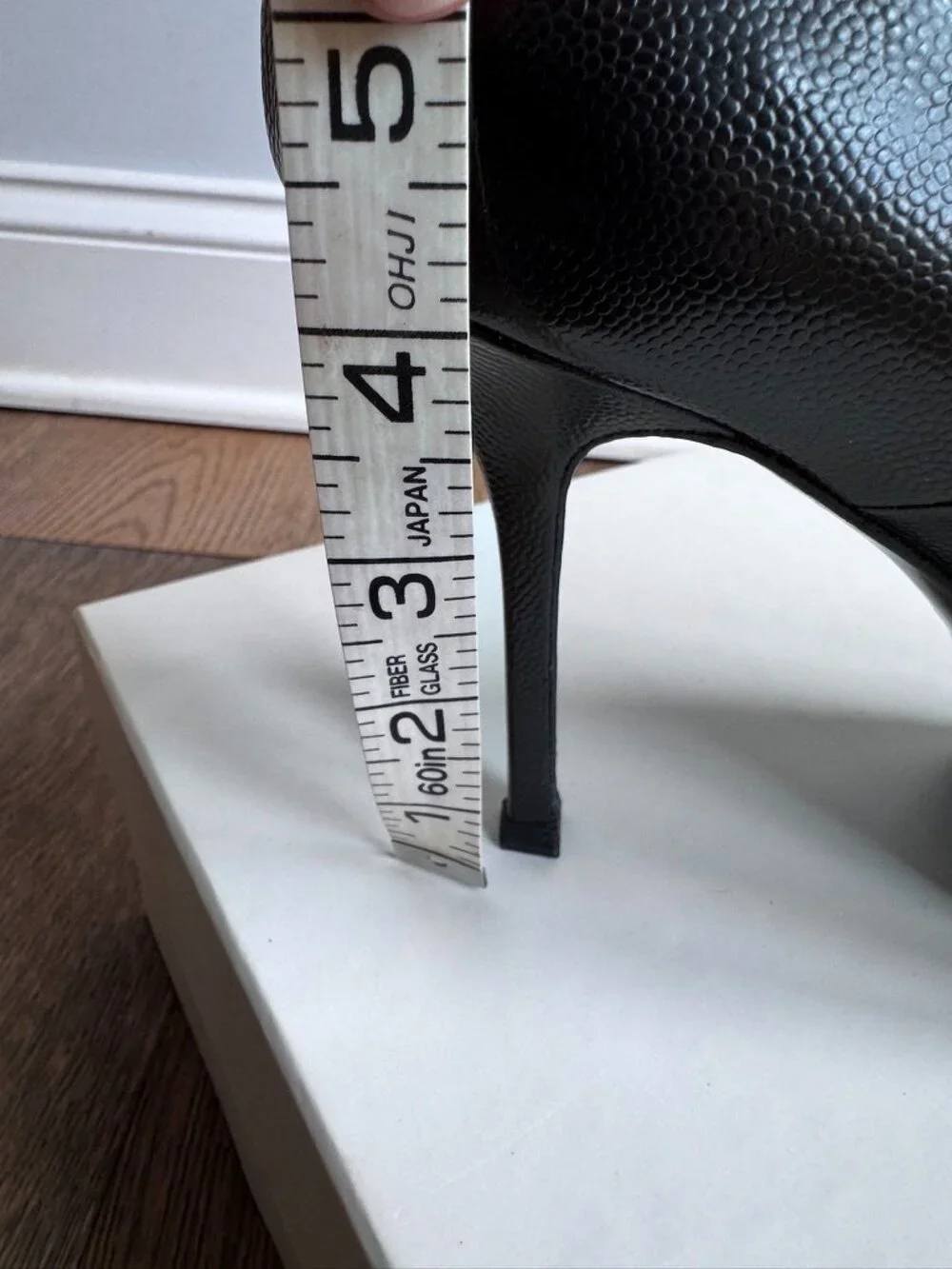 YSL Platform Stilettos, BLACK leather,  Size 38.5 / 8 1/2 US